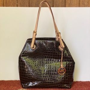 Michael Kors Genuine Leather Grab Bag Black NWT